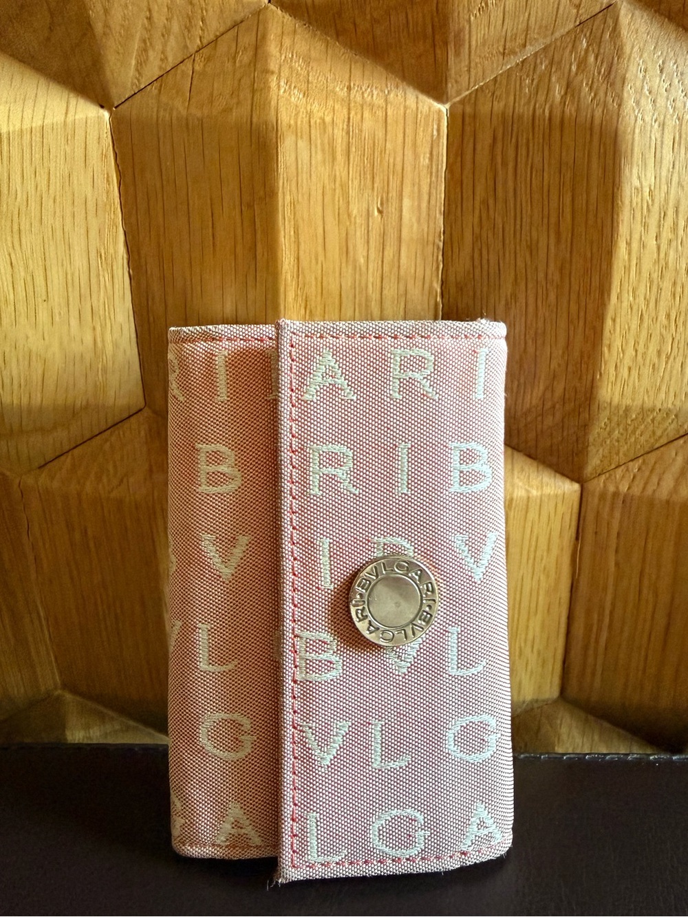 Bvlgari Logomania Pink Canvas Key Holder